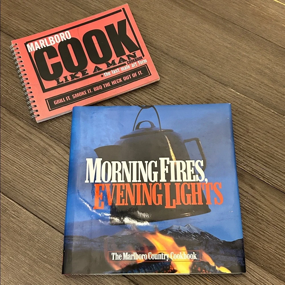 Marlboro Cookbooks Set - morning fires evening lights fold outs advertising BBQ
